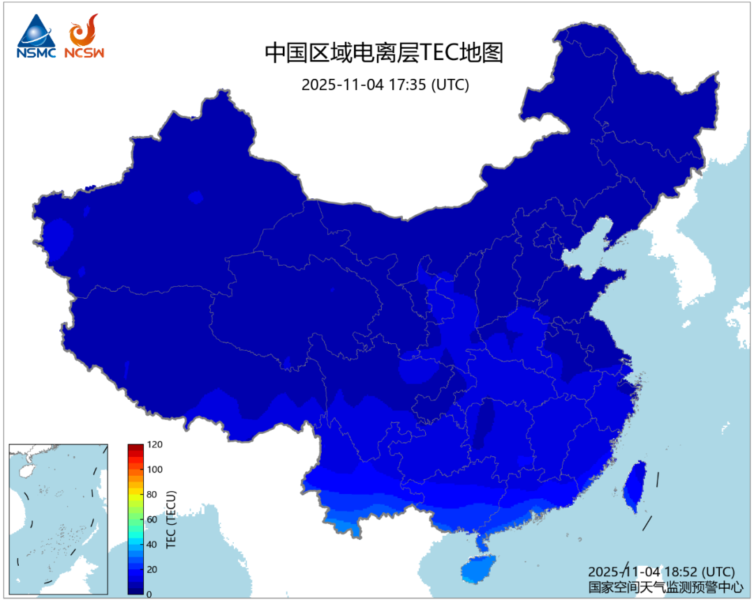 凌晨大耀斑發(fā)生的同時,我國上空電離層狀態(tài)平穩(wěn)