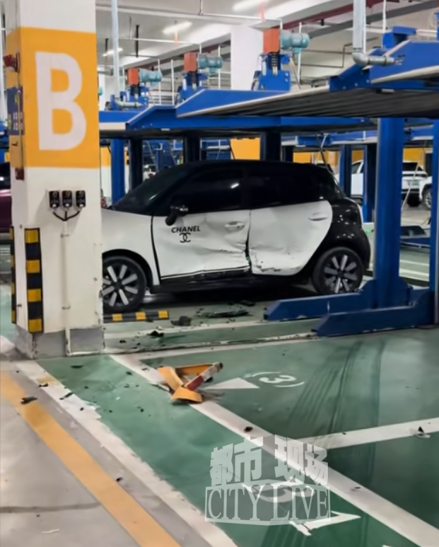 (李女士被撞小车 图源:当事人李女士供图)