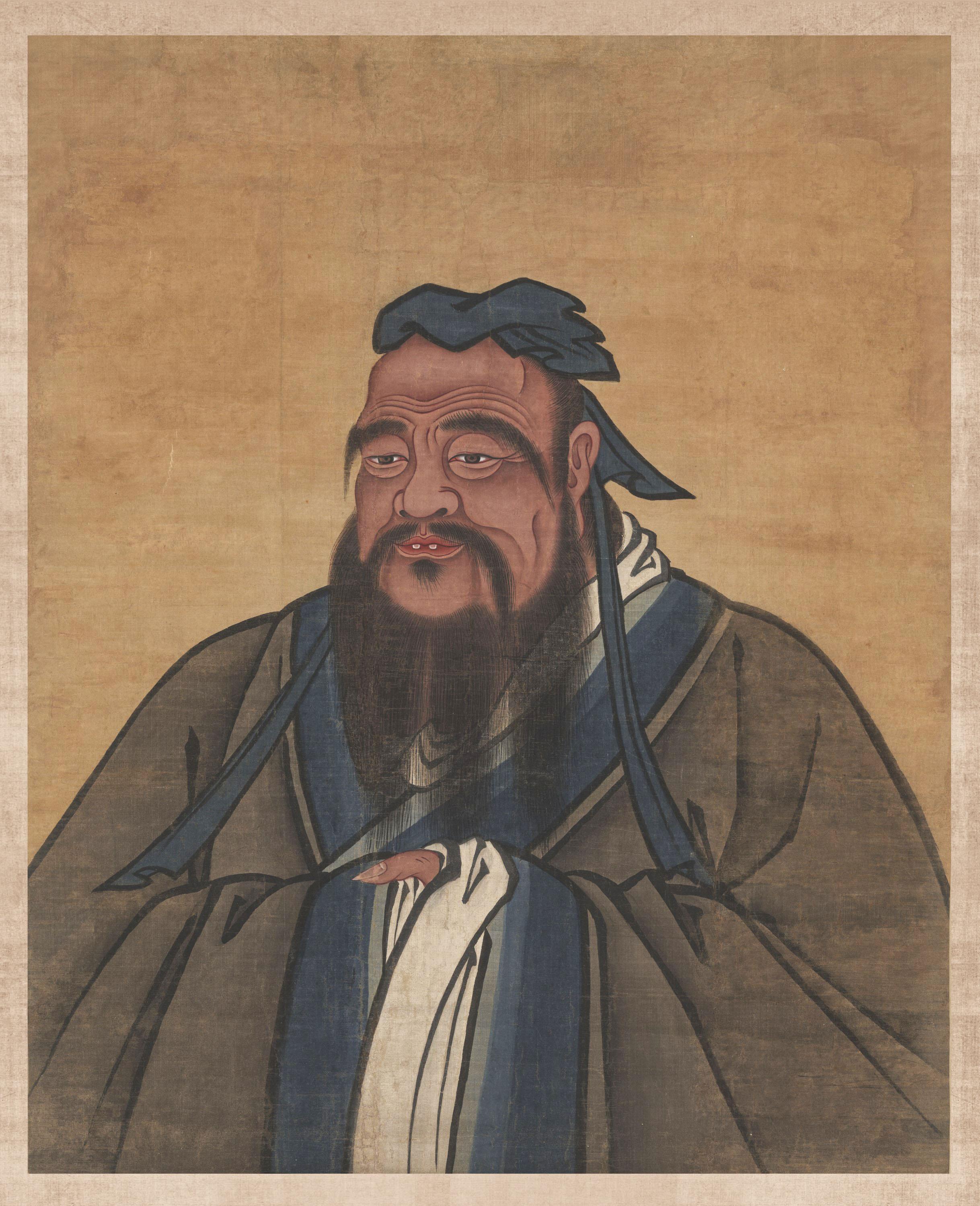 △《孔子燕居像图轴》（明，孔子博物馆藏）