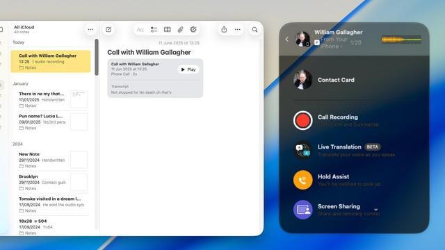 苹果macOS 26 Tahoe扩展电话应用,Mac上可直接接打电话