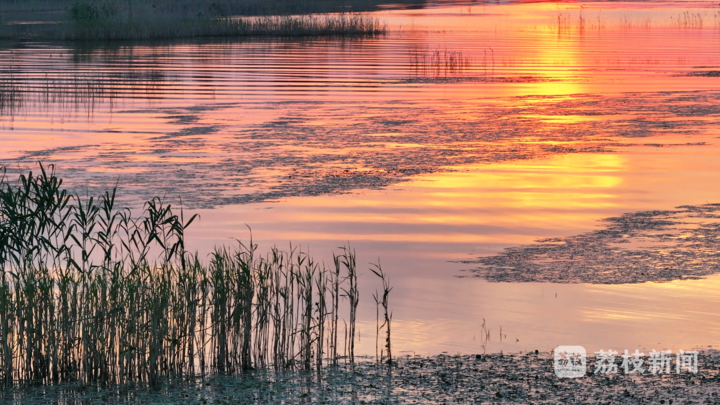 石臼湖夕阳时分美景