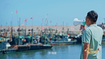 ↑青岛西海岸新区连心渔港开海仪式