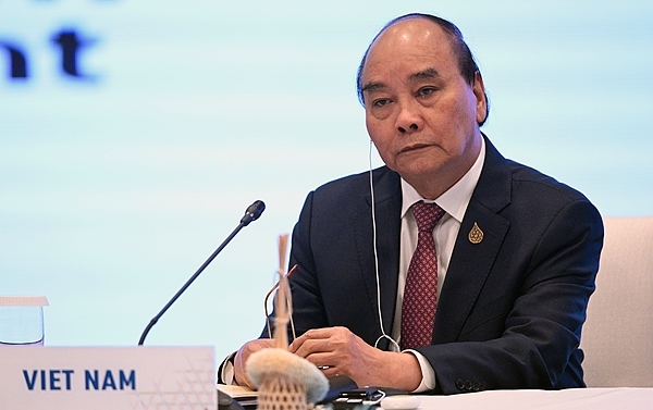 2022年11月,时任越南国家主席的阮春福出席亚太经合组织会议。 视觉中国