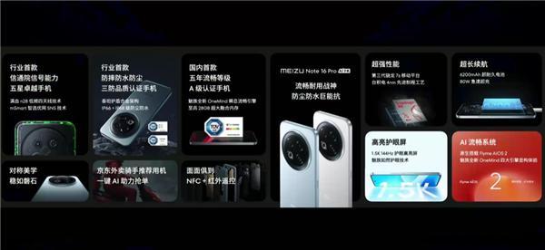 国补1274.15元起!魅族Note 16 Pro发布:行业首款南德三防认证手机 5年流畅