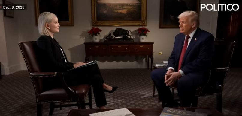 特朗普接受采访 视频截图