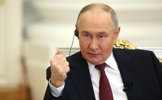 普京接受印度媒体采访 图源:克里姆林宫网站