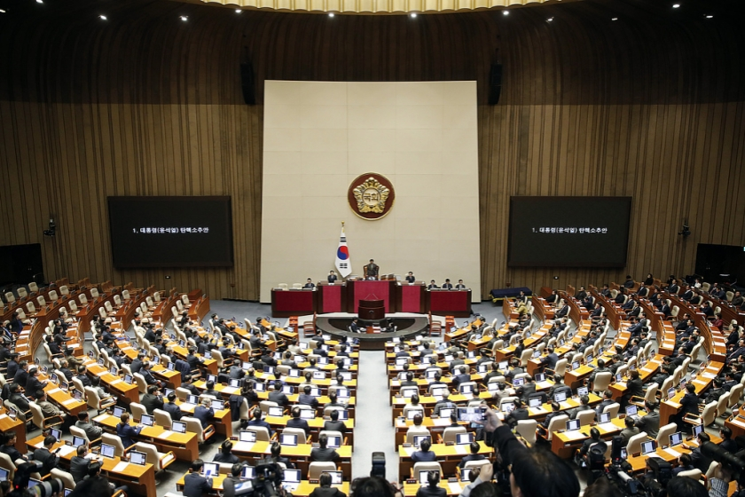 ◆2024年12月7日,韩国国会针对弹劾尹锡悦动议案进行投票。