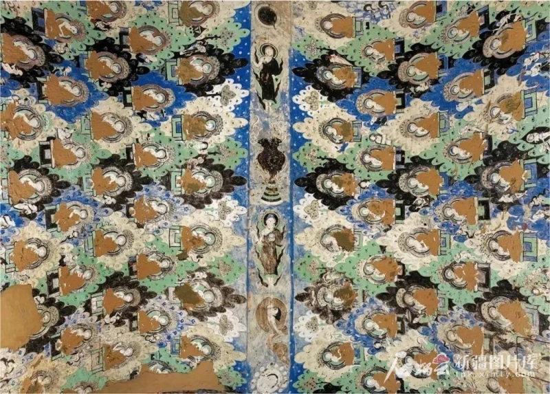 克孜尔石窟178窟的菱形格构图，使观者产生强烈的视觉冲击。资料图