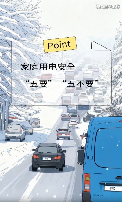 AI动画丨寒潮来袭“一秒入冬”，家庭用电牢记“五要”“五不要”