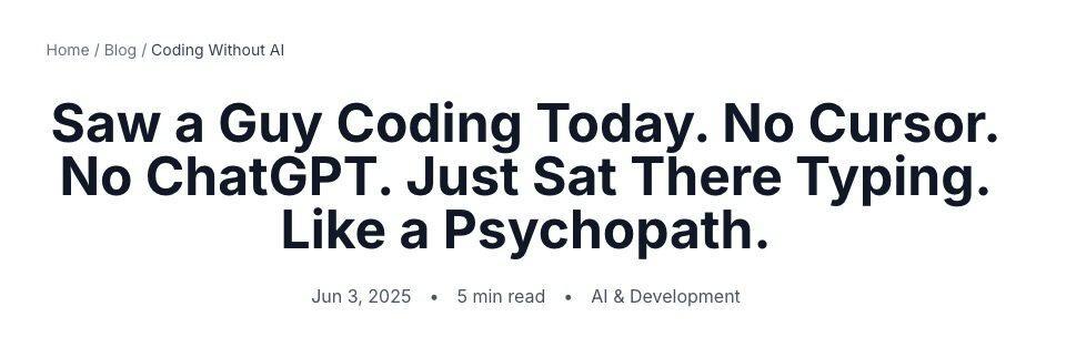 “不用Cursor和ChatGPT、手写代码的开发者,怕不是疯了?”