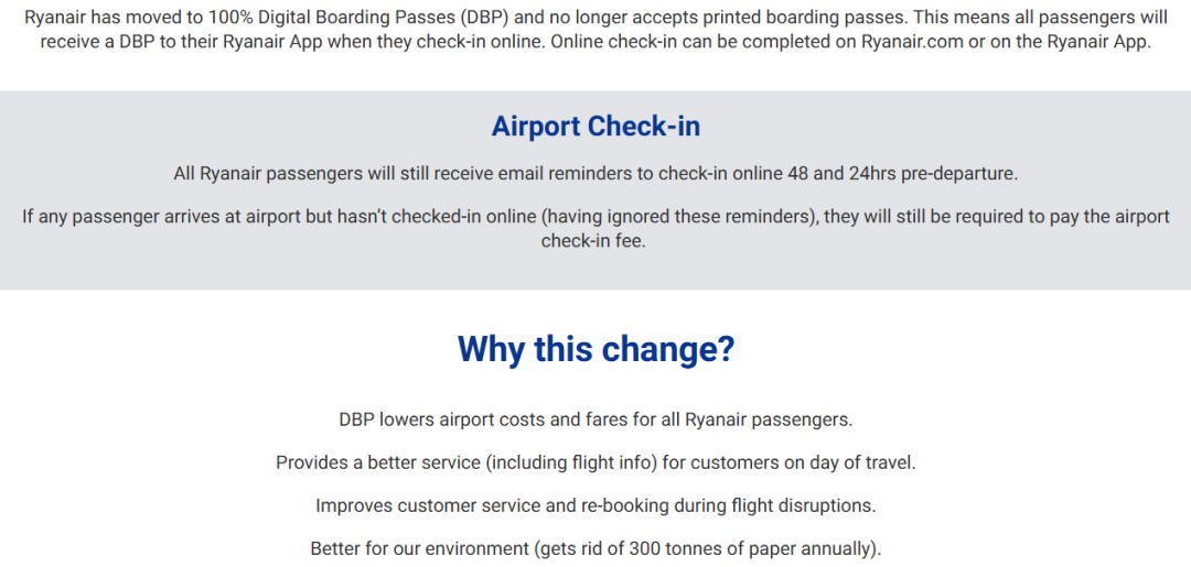 瑞安航空公司官网信息截图。