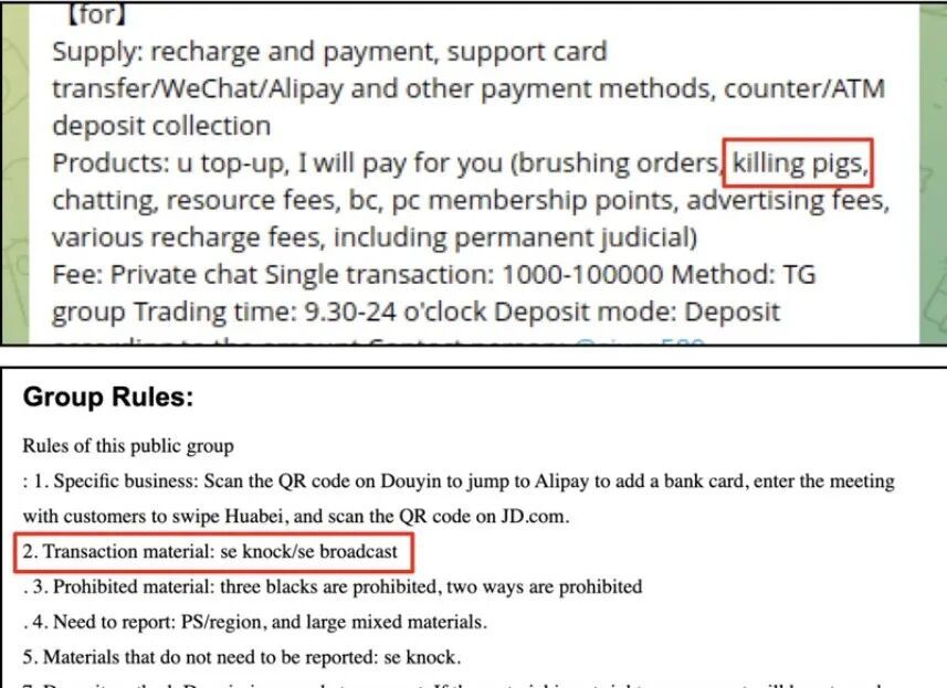 Elliptic有关报告显示，商户服务范围包括刷单、“杀猪盘”等骗局。