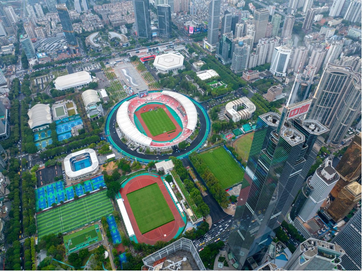 俯瞰天河体育中心全景。南方日报记者 姚志豪 梁钜聪 摄