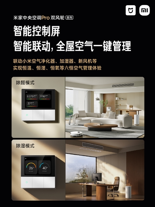 中大户型专属!米家中央空调Pro双风轮最大覆盖190m2 一年电费省约784元