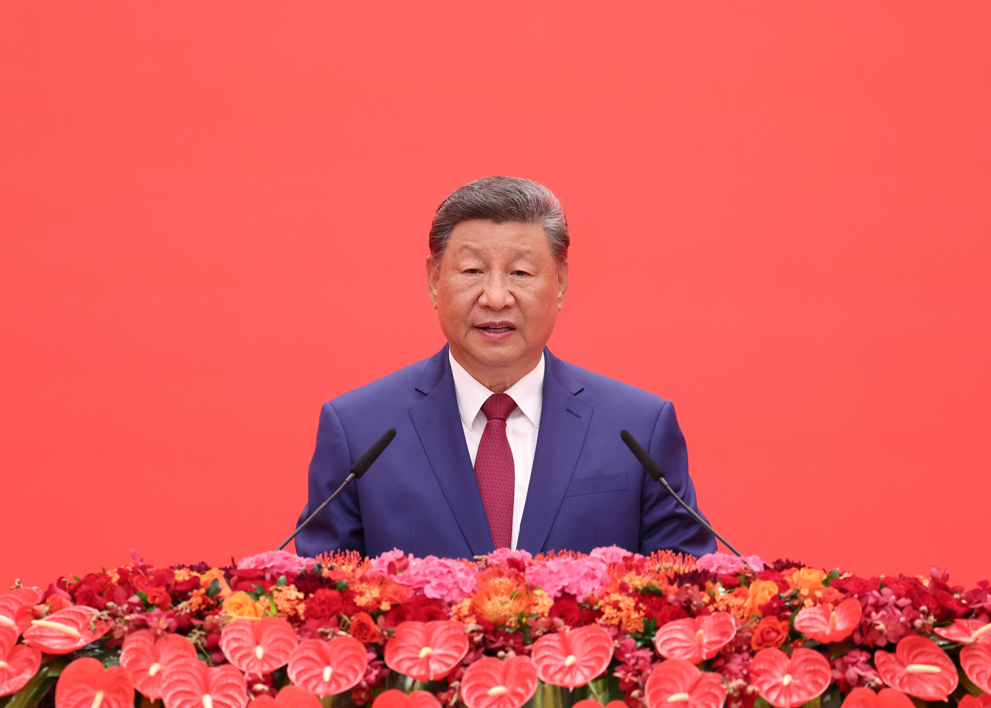 △2025年9月3日,纪念中国人民抗日战争暨世界反法西斯战争胜利80周年招待会在北京人民大会堂隆重举行。习近平总书记出席招待会并发表重要讲话。
