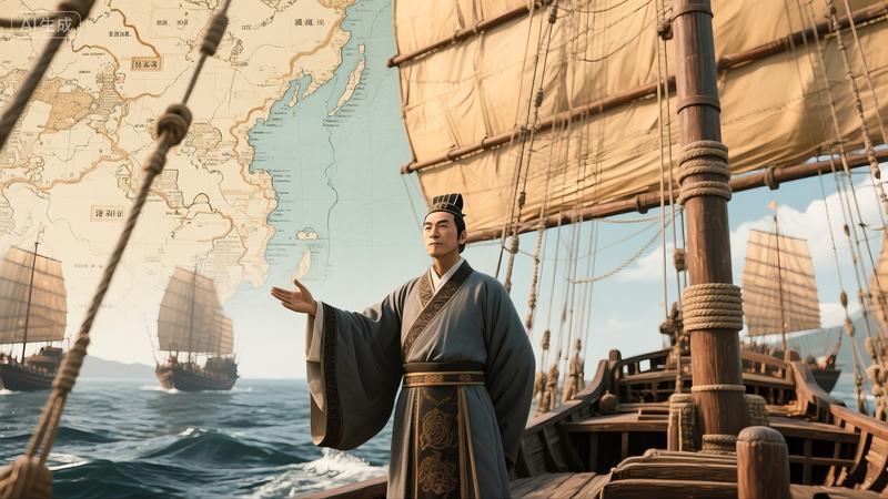 600年前，郑和下西洋，在海上丝绸之路传播友谊。（AI制图：李鹏）