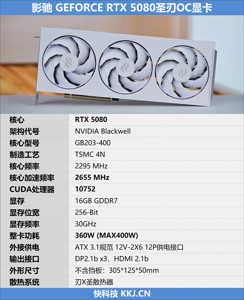 影驰GeForce RTX 5080圣刃OC显卡评测:小尺寸高性能 高端玩家完美之选