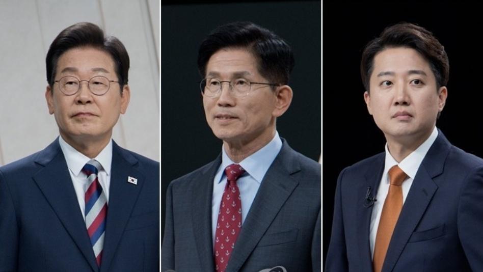 ▲李在明（左）、金文洙（中）和李俊锡 图据央视新闻