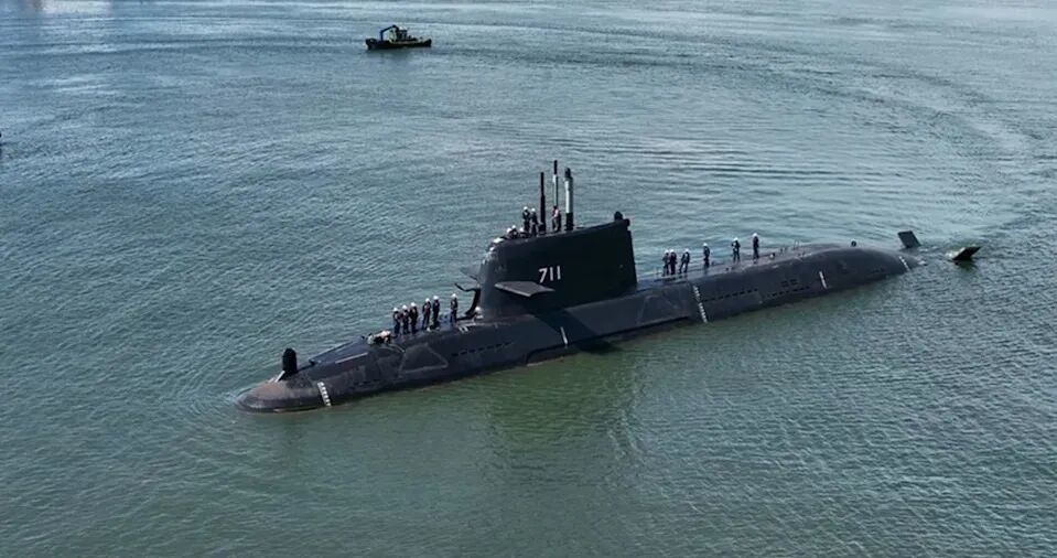 潛艦國造原型艦「海鯤號」海測延宕。(臺船提供)