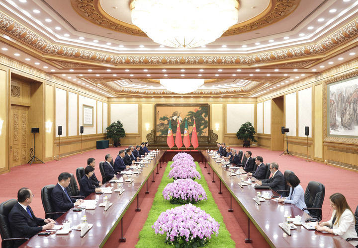 9月9日上午，国家主席习近平在北京人民大会堂会见葡萄牙总理蒙特内格罗。新华社记者 丁林 摄
