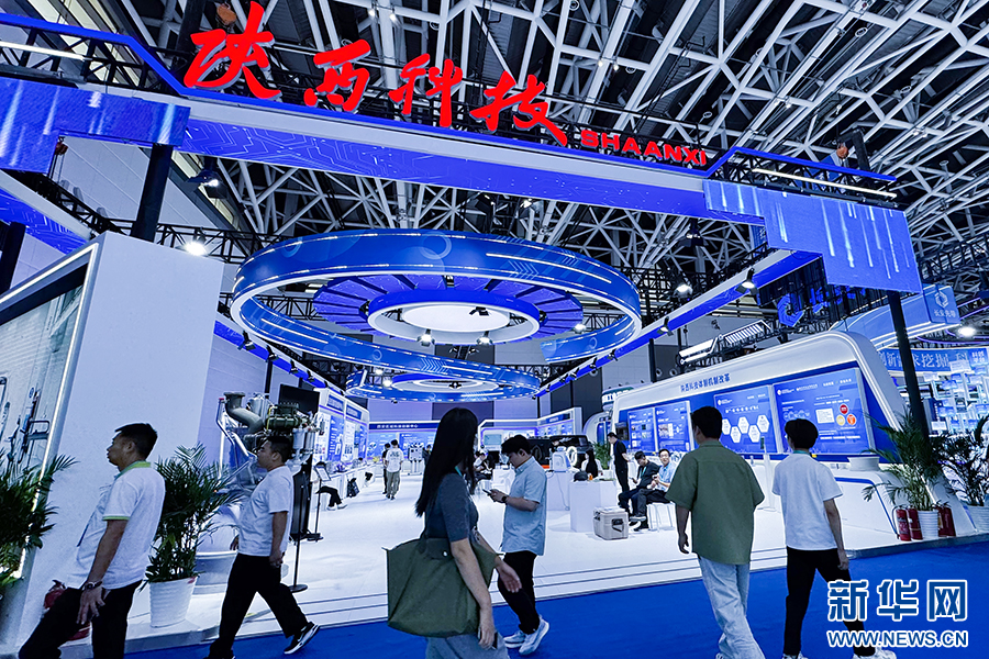 5月22日,丝博会科技创新展馆的陕西科技展区。新华网 杨喜龙 摄