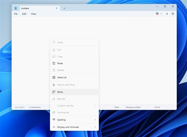 Windows记事本不再“简单”:微软为其新增AI写作功能