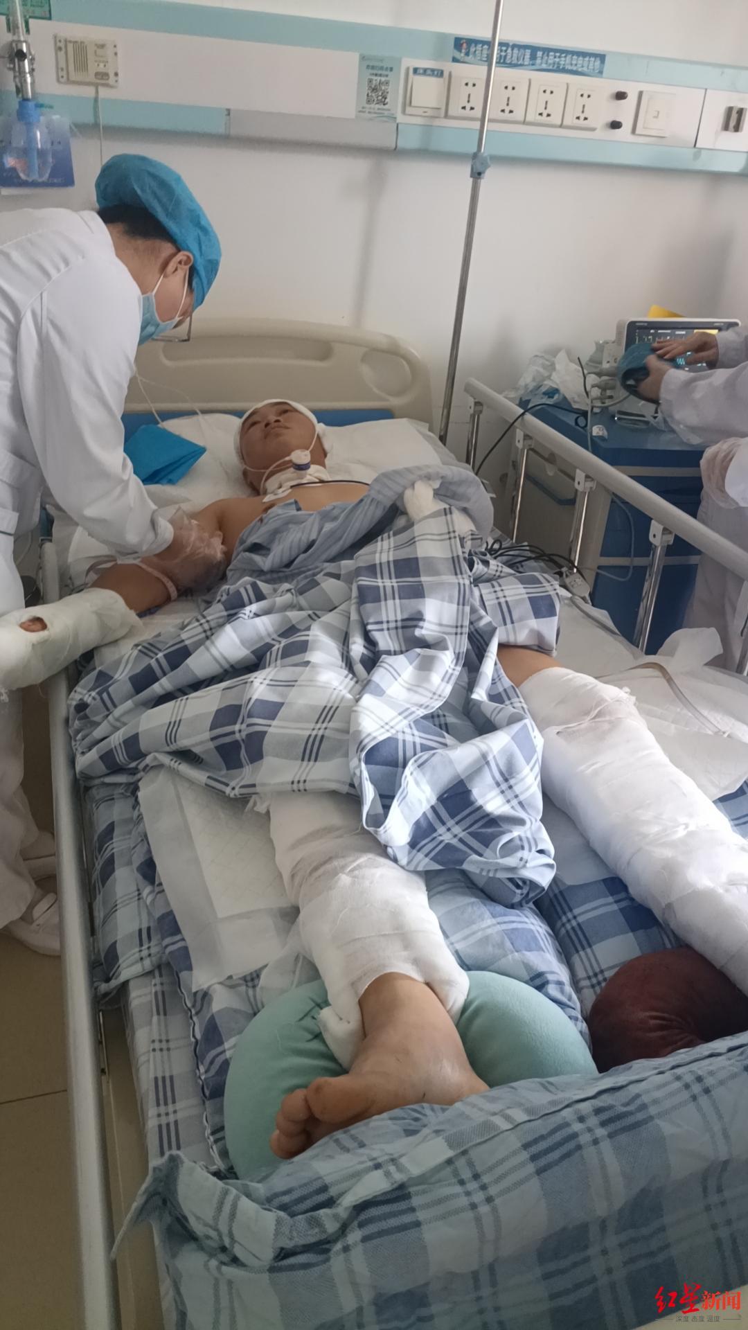 ▲被害人之一林某钦重伤治疗