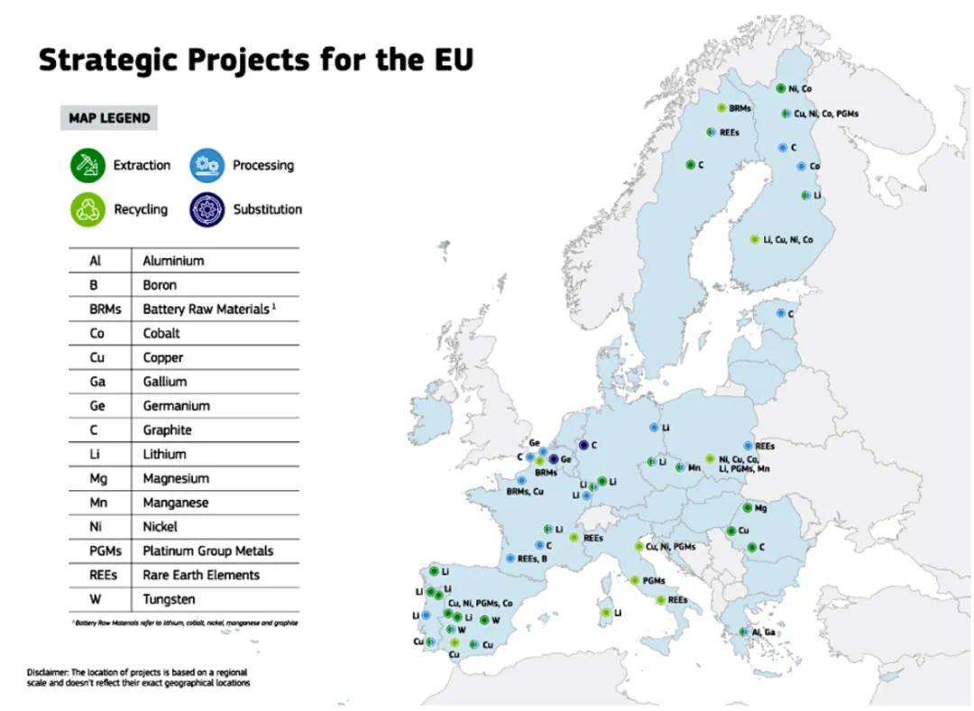 欧盟公布的首份47个境内战略项目的国别分布 欧盟委员会官网