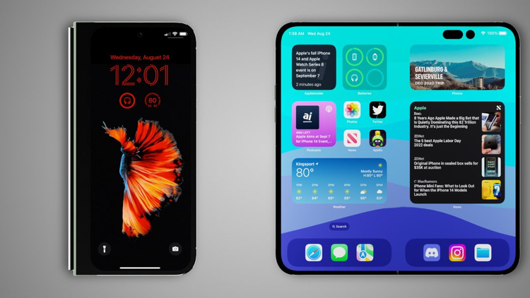大屏折屏iPhone 想象图 图源：网络