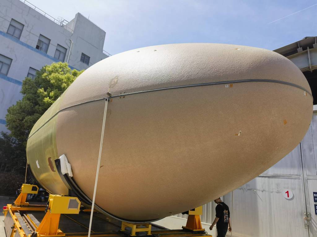 长征六号甲运载火箭卫星整流罩防热涂层。本文图片 受访者供图