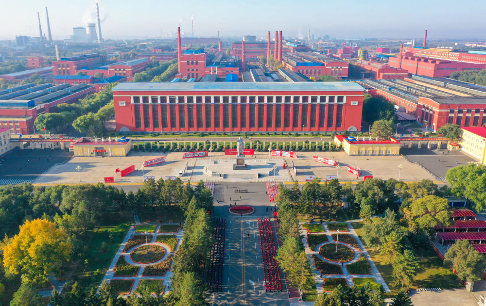 航拍中国一重厂区外景。(中国一重供图)