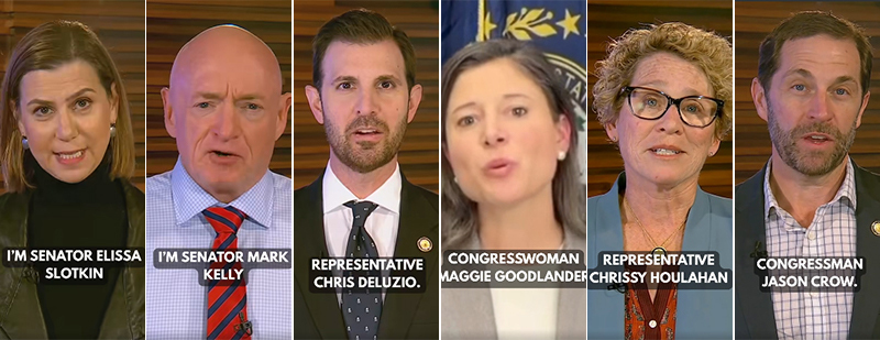 六名民主党议员出镜喊话美国军人。社交媒体截图