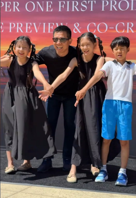贾跃亭和仨儿女在美国团聚 前妻甘薇给他准备了桃酥
