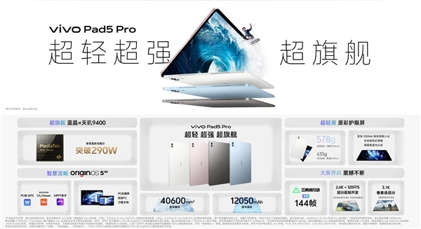 平板首发天玑9400!vivo Pad5 Pro发布:国补价2549. 16 元起