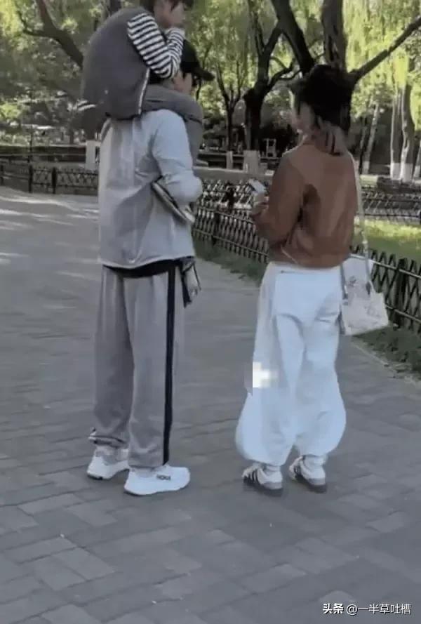 张歆艺袁弘带娃逛公园,袁弘扛娃超有爱,张歆艺状态也太好