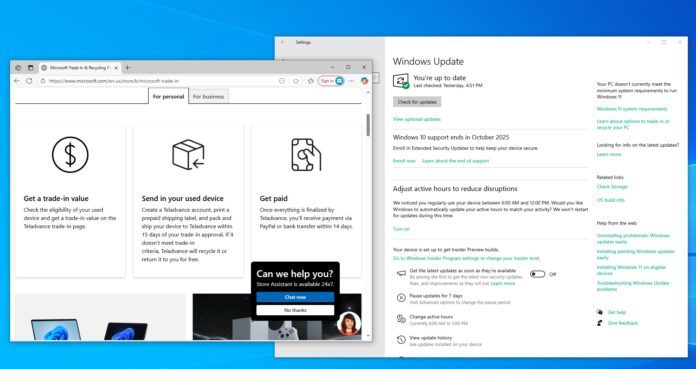 Windows 10 trade-in PC or recycle