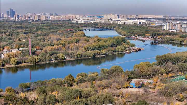北京城市副中心和大运河森林公园(2024年11月5日摄)。新华社记者 鞠焕宗 摄