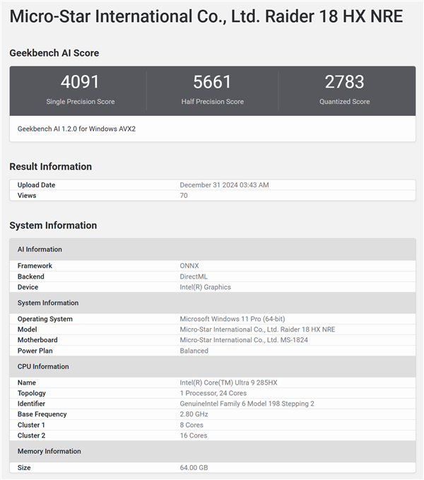 微星泰坦18 Pro游戏本升级酷睿Ultra 9 285HX：能否击败i9-14900HX