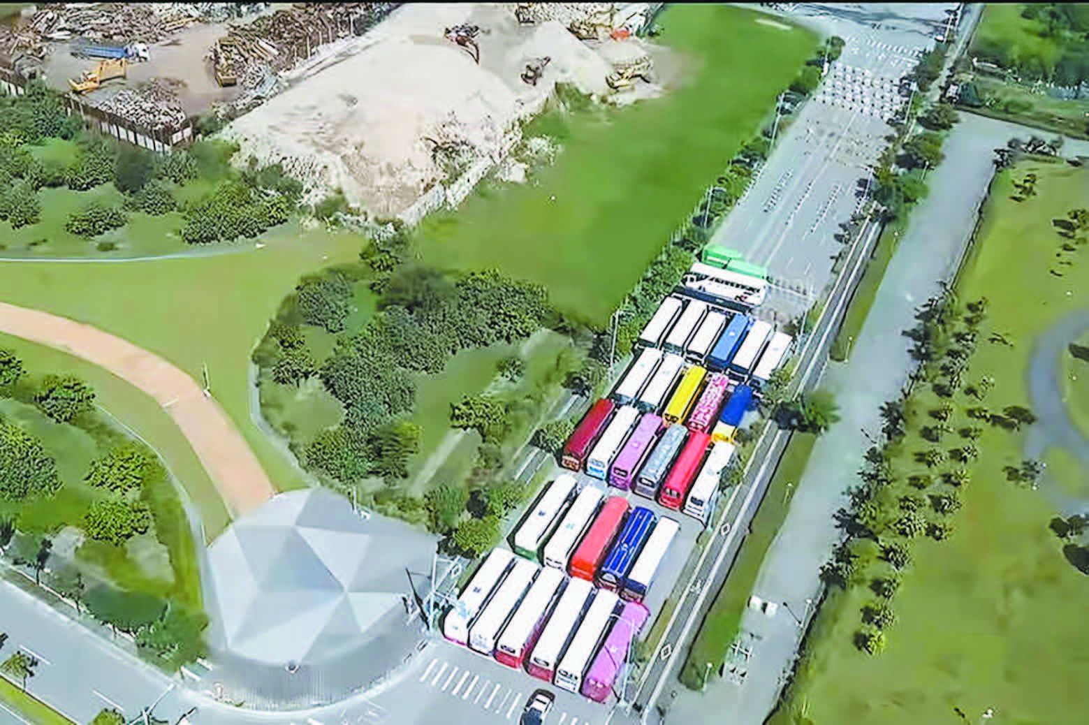 台军在公路上部署的工事