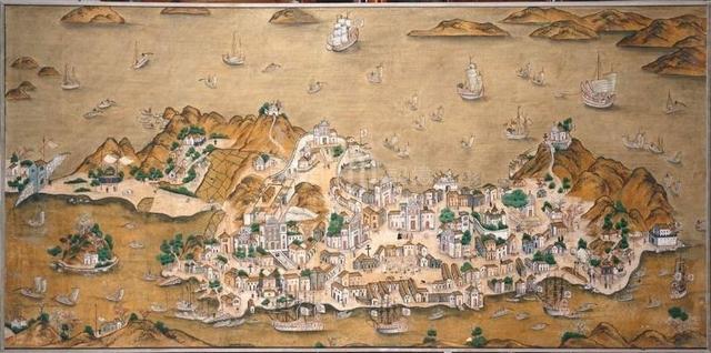 图3︰真蒂洛尼家族原藏中国贸易港绘画系列:澳门,香港海事博物馆收藏 (ID.p0024401)