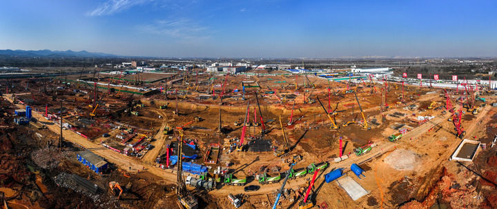 這是2025年2月10日拍攝的南京北站樞紐工程施工現(xiàn)場(chǎng)（無人機(jī)照片）,。新華社記者 李博 攝