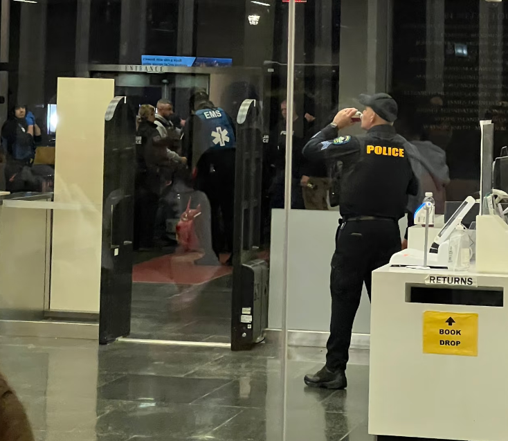 ▲图书馆临时避难区域