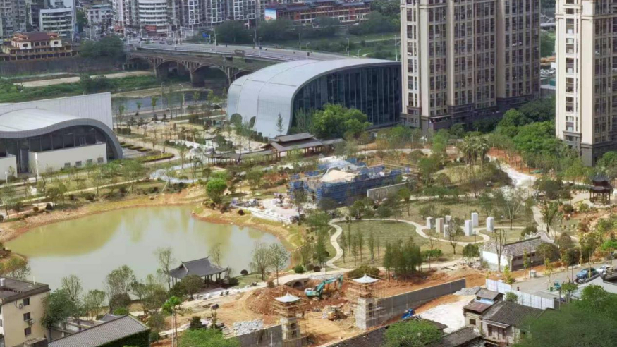 建设中的朱子公园（资料图）。新华网发（魏剑生 摄）