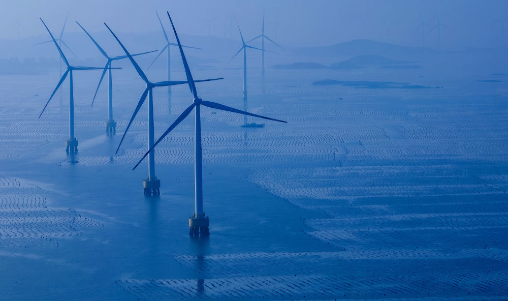 这是莆田南日岛海域海上田园综合体立体循环养殖全景（无人机照片，2月27日摄）。新华社记者 魏培全 摄