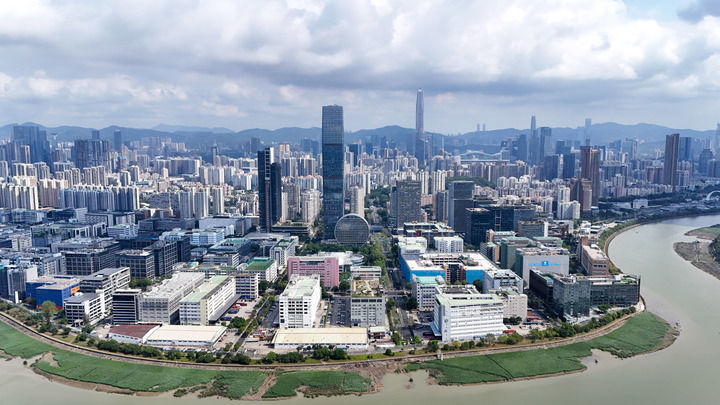 位于粤港澳大湾区的河套深港科技创新合作区（2025年4月24日摄，无人机照片）。新华社记者 梁旭 摄