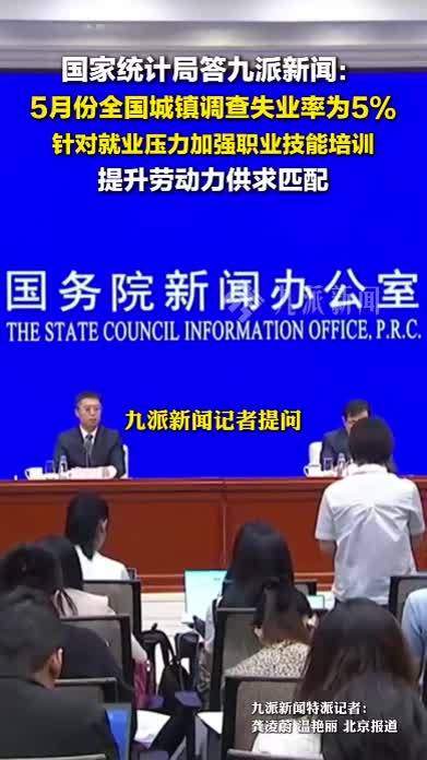 国家统计局答九派新闻：针对就业压力加强职业技能培训，提升劳动力供求匹配性