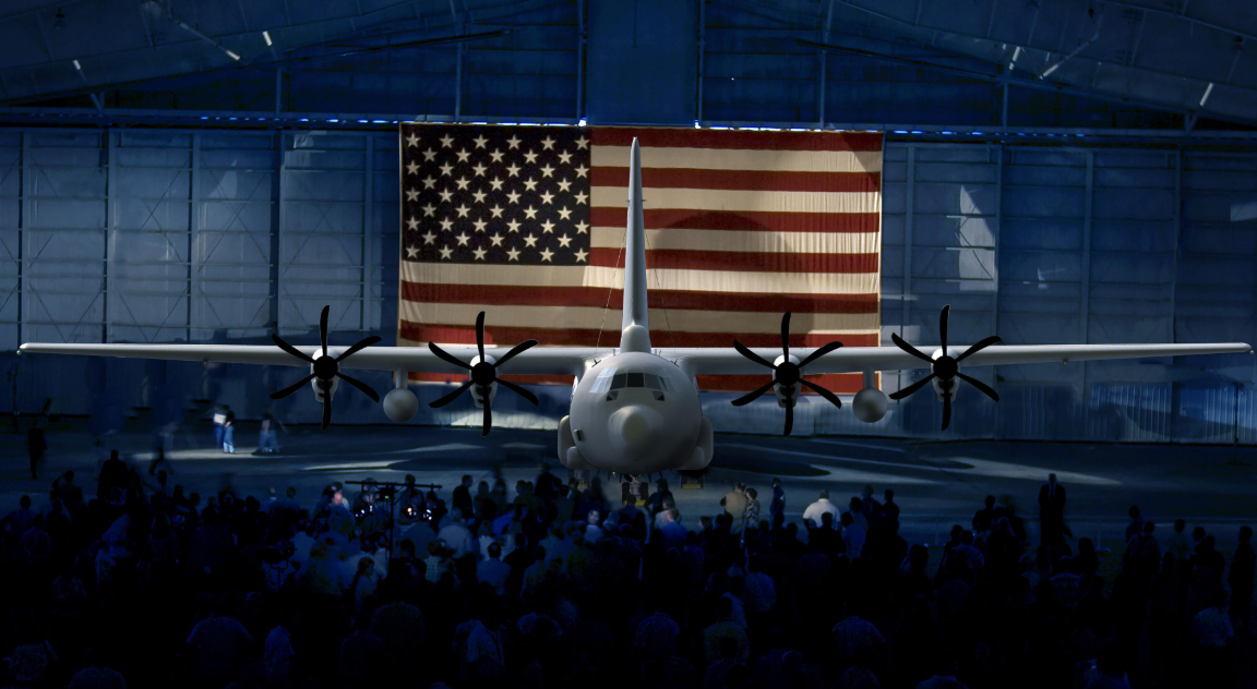 美国海军展示的新一代E-130J“末日飞机”