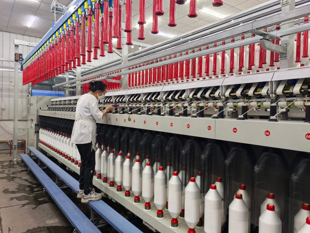 图为湖北爱伊美纺织有限公司生产车间。新华社记者 田中全 摄