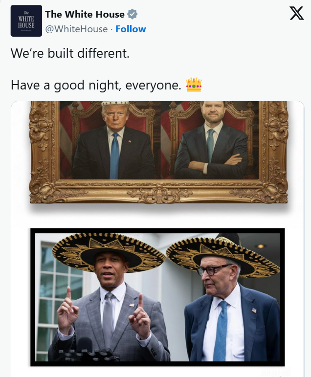 ▲白宫发布的帖文。