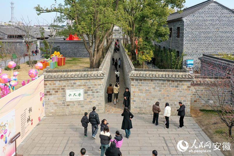 长不足百米的六尺巷里,游人络绎不绝。人民网记者 陈若天摄